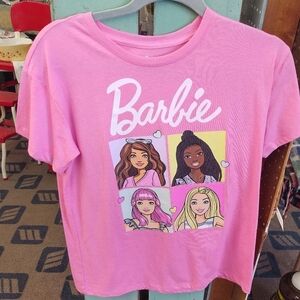 😊3/$12 Barbie Pink Graphic T-Shirt, Like New!